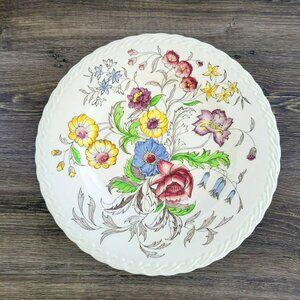 Vintage Vernon Kilns May Flowers 13" Round Serving Platter, c.1942-53 USA